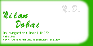milan dobai business card
